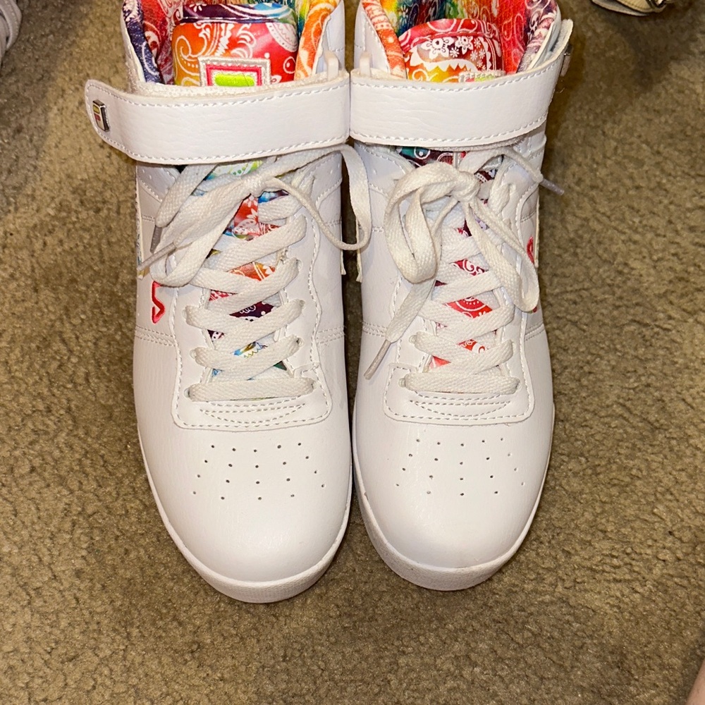 Fila White Sneakers with Rainbow Accents - Picture 7 of 7